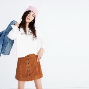 Madewell Brown Button-Front Skirt